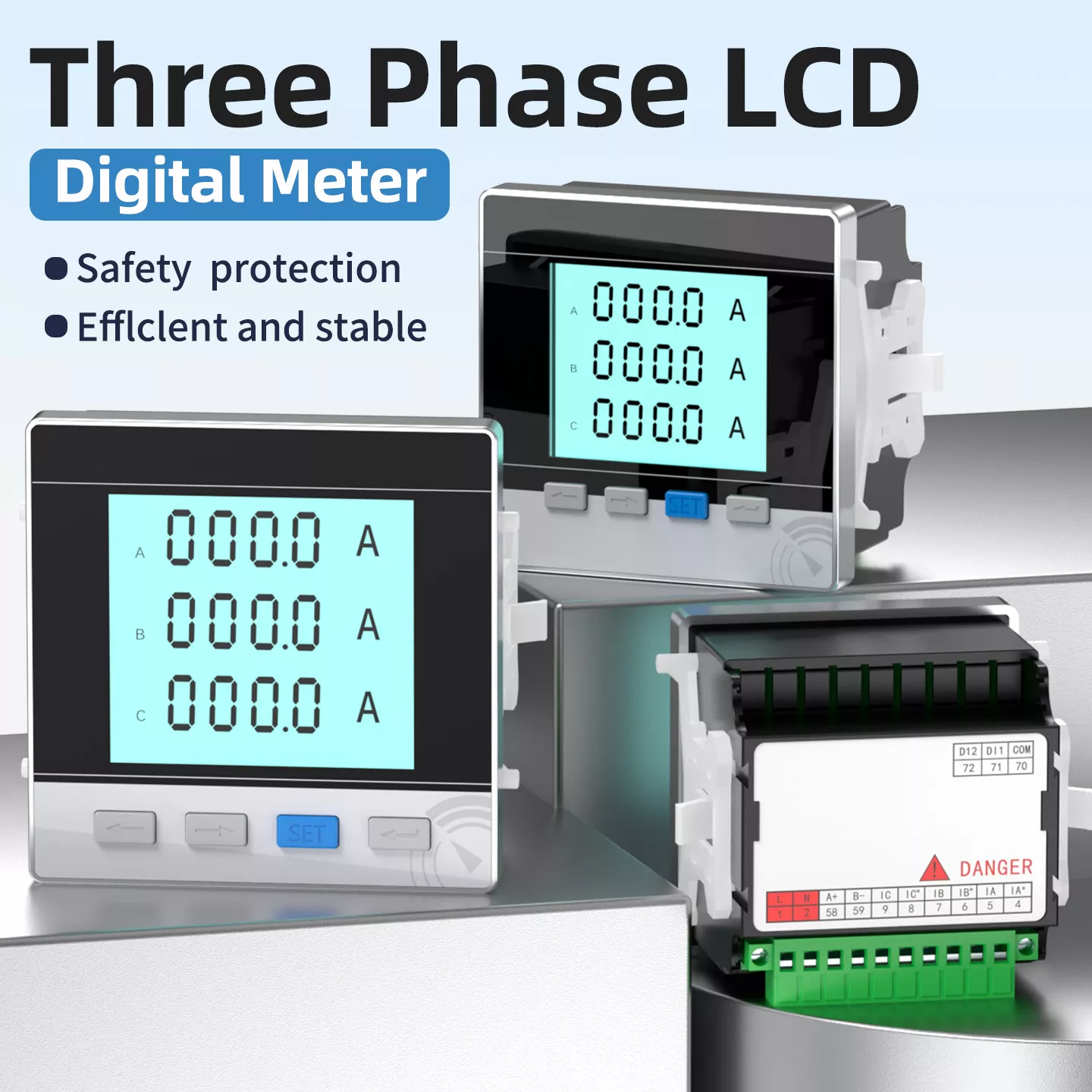 Kolmivaiheinen LCD-digitaalimittari