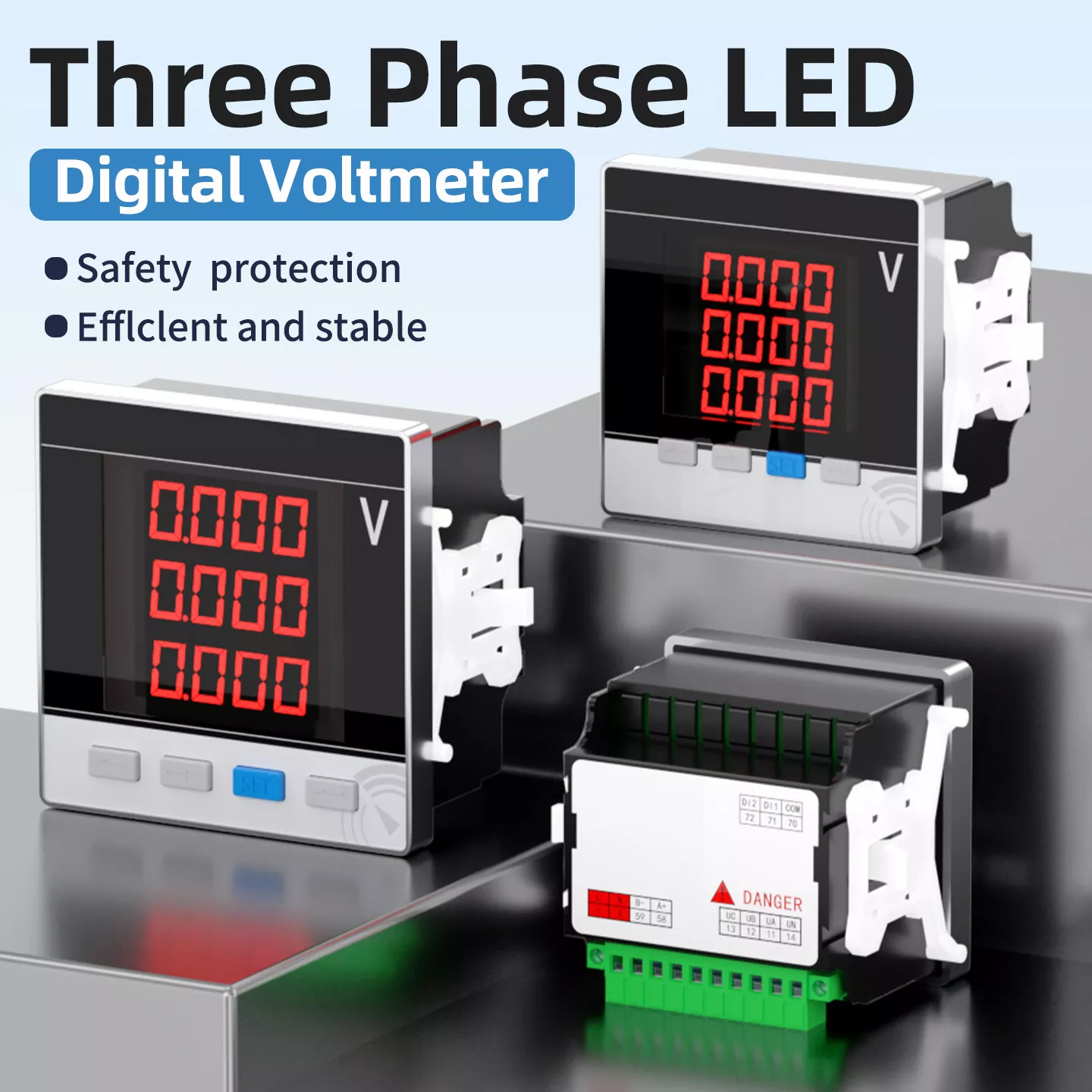 Kolmivaiheinen LED-digitaalinen volttimittari